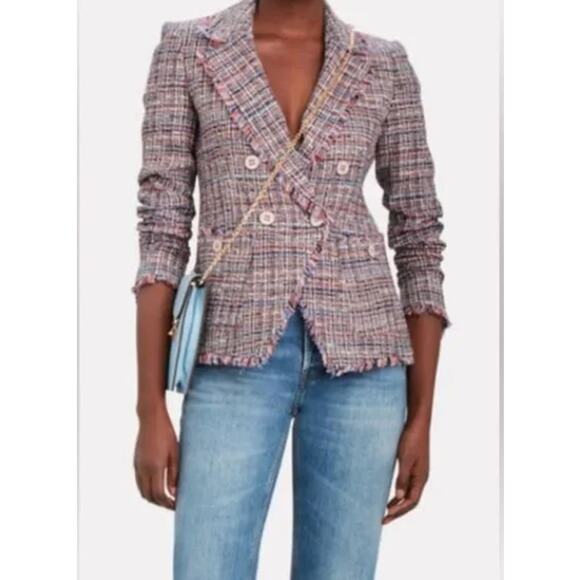 Veronica Beard Theron Double-Breasted Tweed Blazer Size 2 - Picture 3 of 8